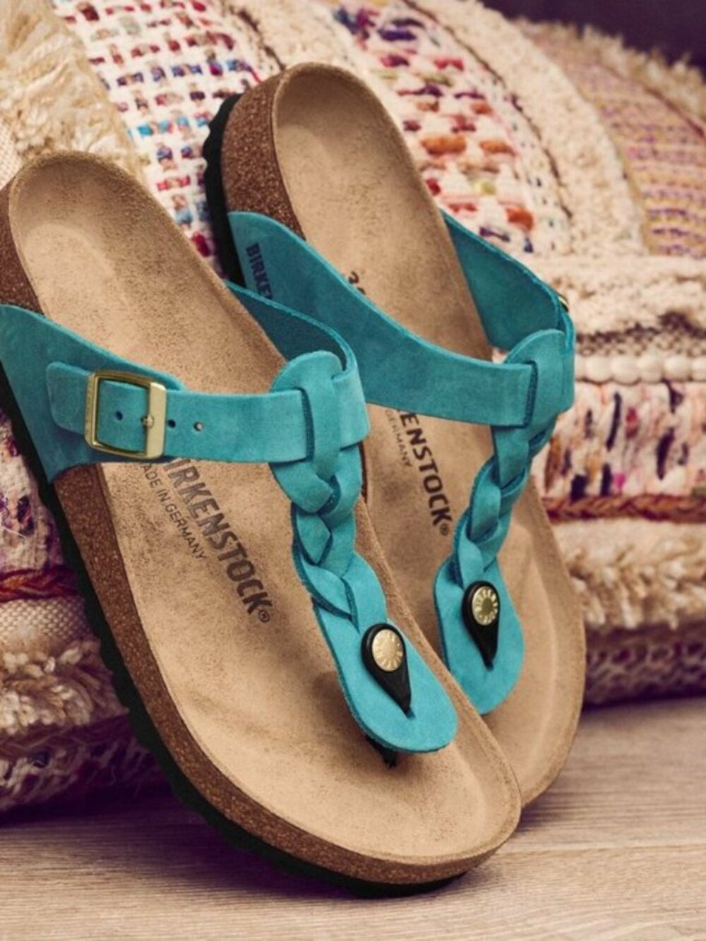 Birkenstock Gizeh Braided Color Biscay Bay Leather Womens 8US  NWT - Picture 5 of 6
